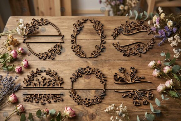 Download Laser Cut Floral Name Sign SVG Bundle - Name Collection