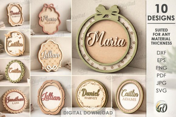 Download Personalized Name Plaques Bundle Laser - Name Collection