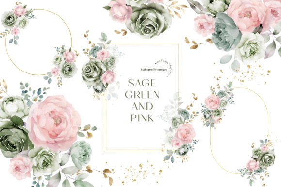 Download Sage Green &amp; Pink Flowers Clipart - Sage Collection