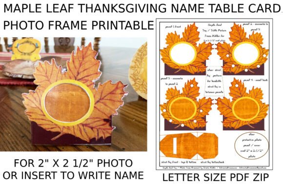Download Maple Leaf Thanksgiving Name Card Frame - Name Collection