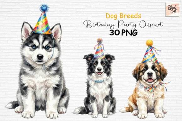 Download Dog Breeds Birthday Party Clipart PNG - Birthday party Collection