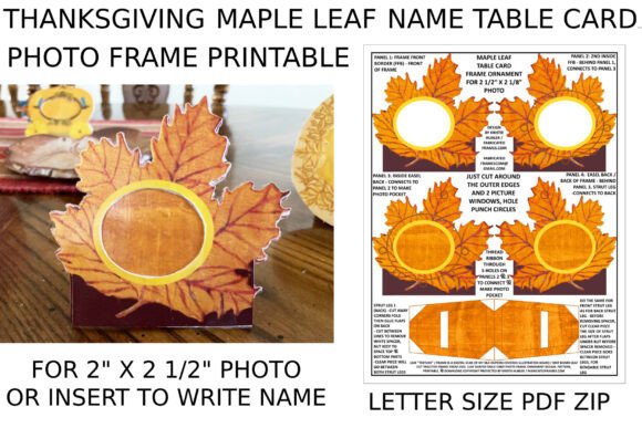 Download Thanksgiving Maple Leaf Name Card Frame - Name Collection