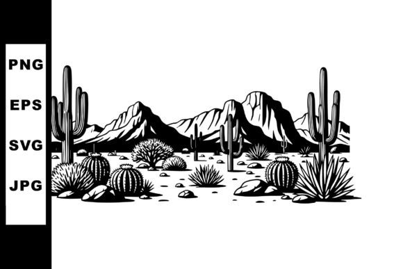 Download Desert Landscape with Cactus and Rocky M - Desert Collection