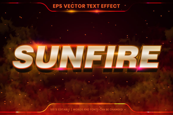 Download Editable Text Effect Sun Fire Words - Editable Collection
