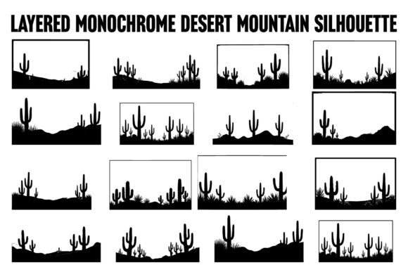 Download Cactus Desert Landscape Silhouette - Desert Collection