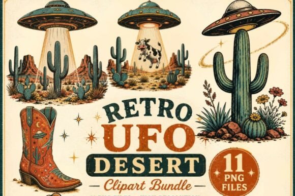 Download Retro UFO Desert Clipart PNG, 11 Western - Desert Collection