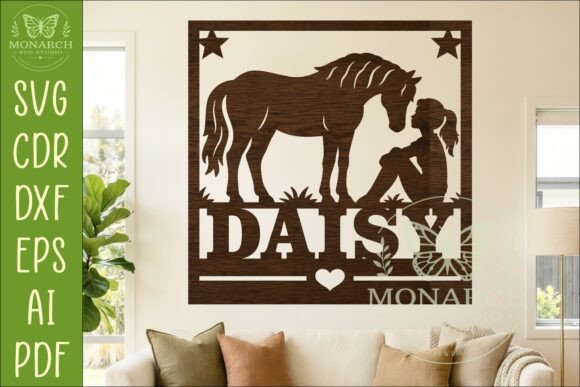 Download Personalized Horse Girl Name Sign SVG. - Name Collection
