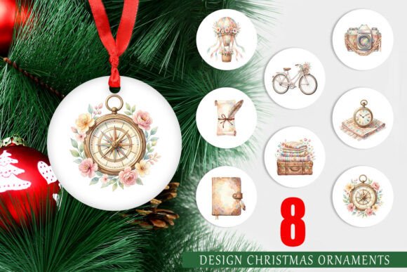 Download Digital Boho Travel Ephemera Ornament - Name Collection