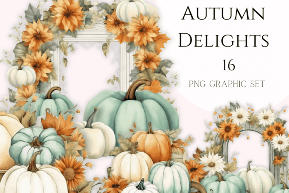 Download Fall Graphics Sage &amp; White Chic Pumpkins - Sage Collection