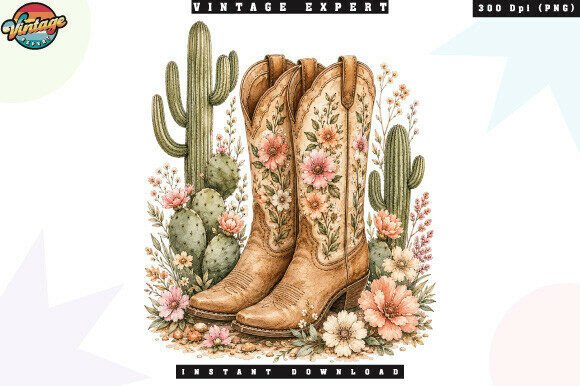 Download Floral Western Cowgirl Boots Desert PNG - Desert Collection
