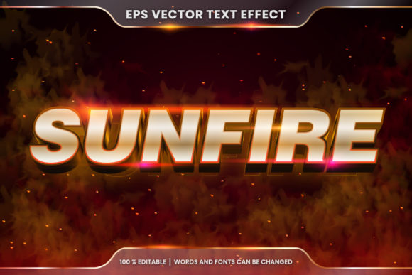 Download Text Effect in 3D Sun Fire Words - Effect Collection